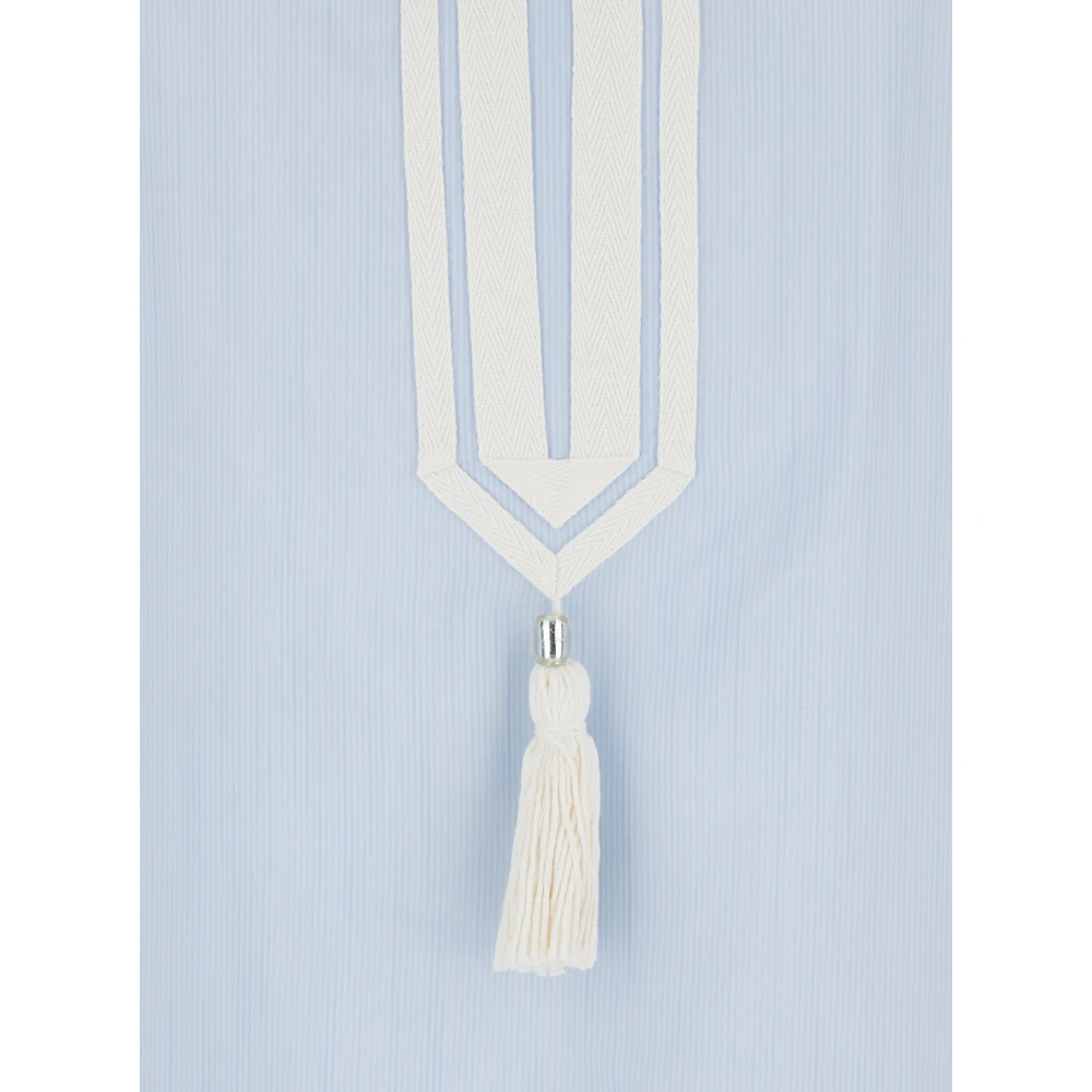 TORY BURCH Lichtblauwe Zijden V-hals Kaftan Jurk Blue Dames