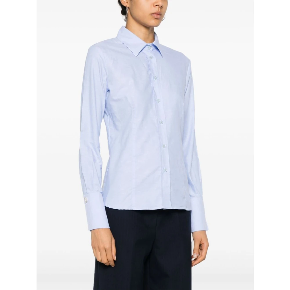 Liu Jo Celeste Katoenen Aansluitende Blouse Blue Dames