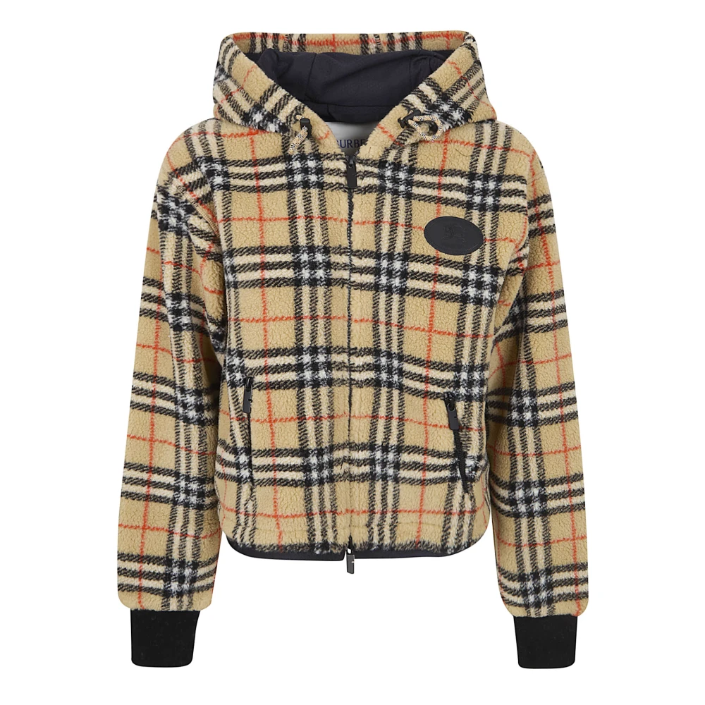 Burberry Women's Beige Fiona Check Jacket - Zip-Throughs - M - Sweatshirts & Hoodies