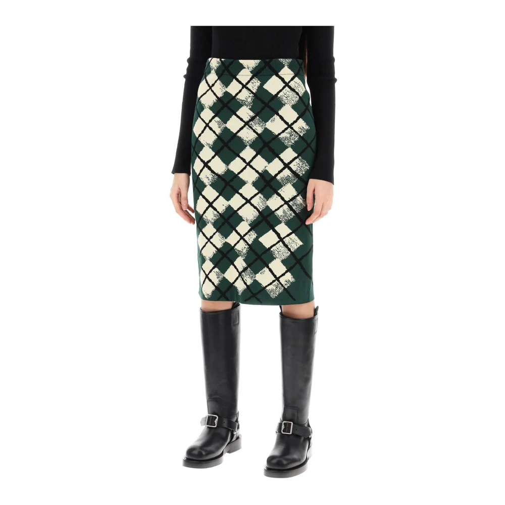 Burberry Midi Skirts Green Dames