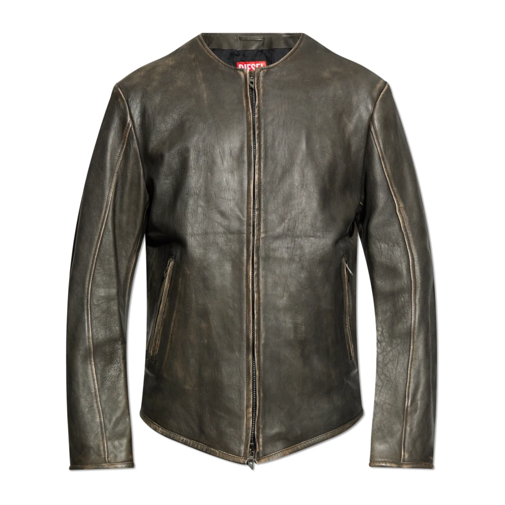 Jackets > Leather Jackets - - Diesel - Modalova