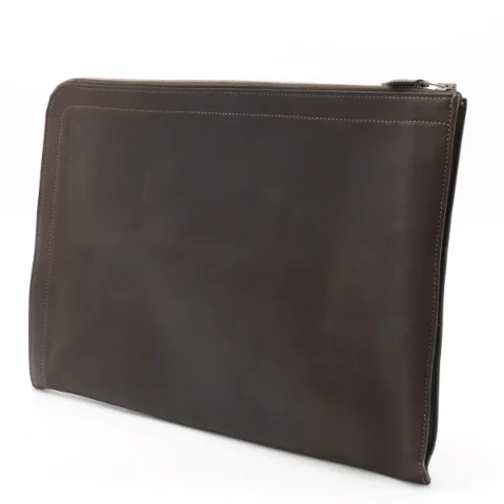 Hermès Vintage Pre-owned Leather clutches Brown Heren