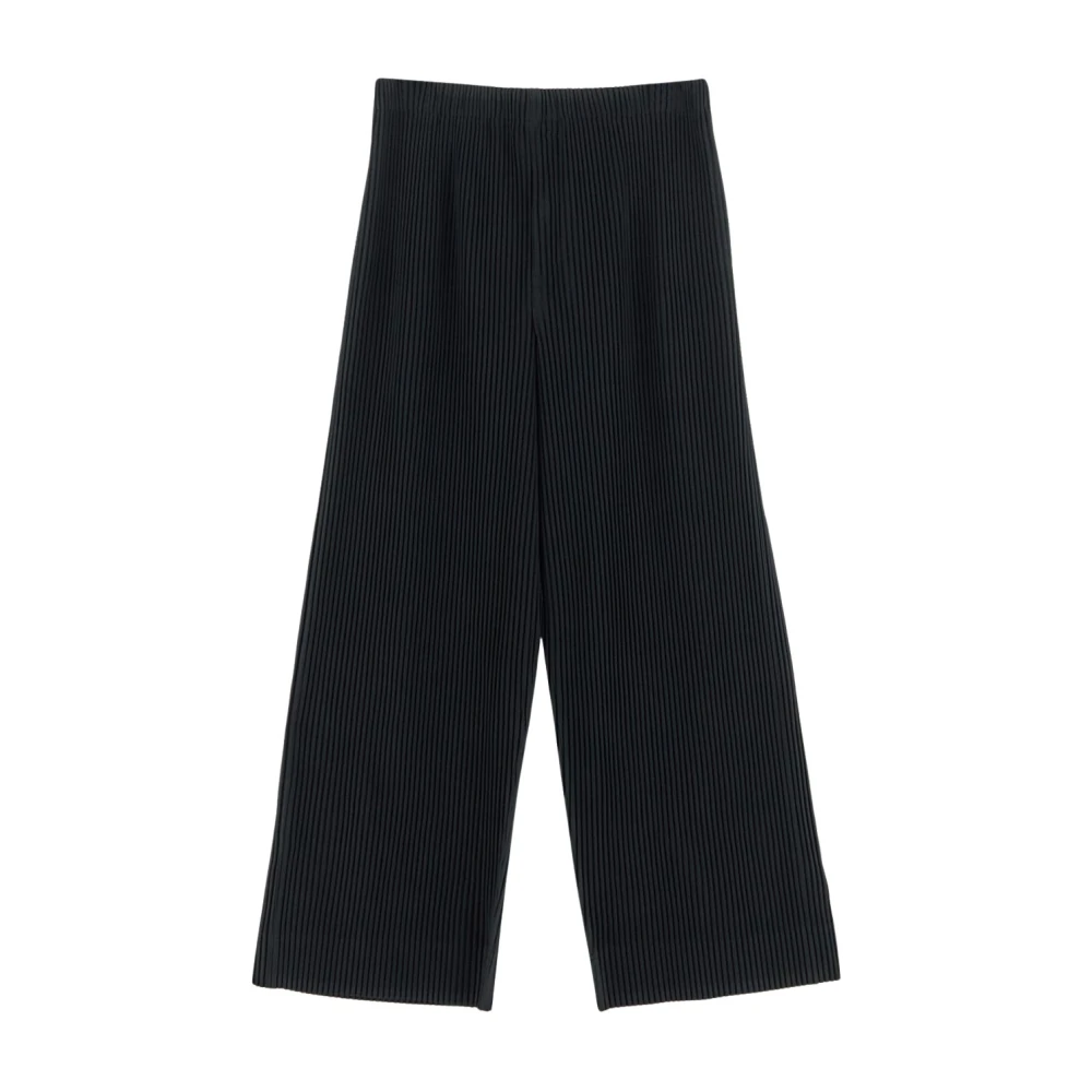 Issey Miyake Geplooide Polyester Broek Black Heren