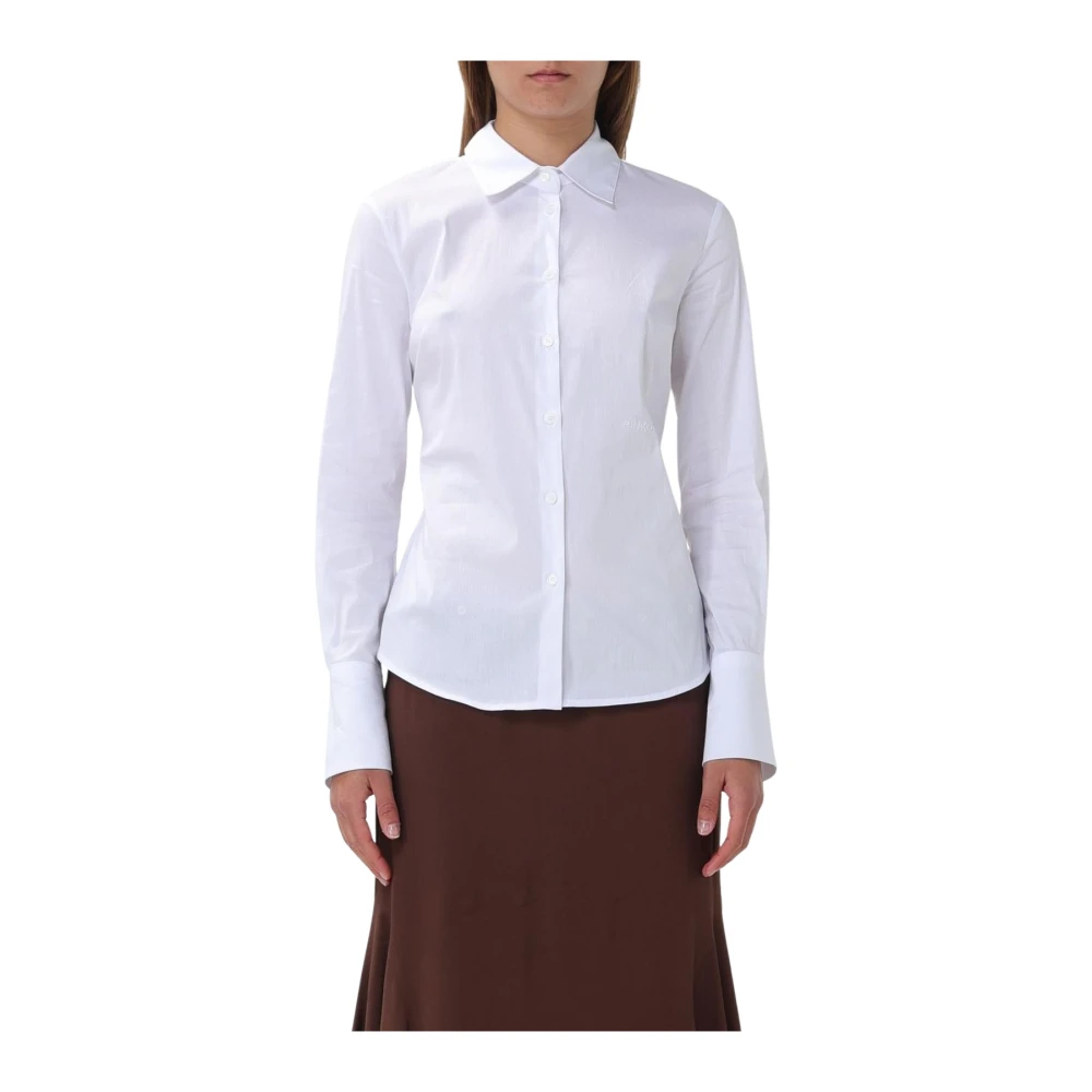 Pinko White Shirts, Female, S, Classic Cotton Poplin Shirt