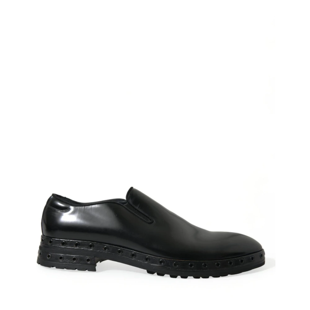 Dolce & Gabbana Men's Black Studded Leather Loafers