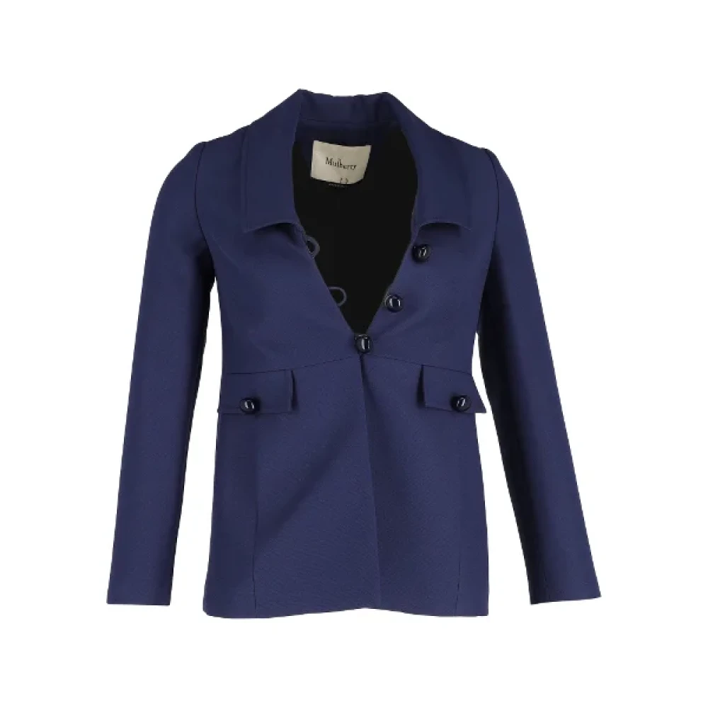Mulberry Pre-owned Polyester outerwear Blue Dames