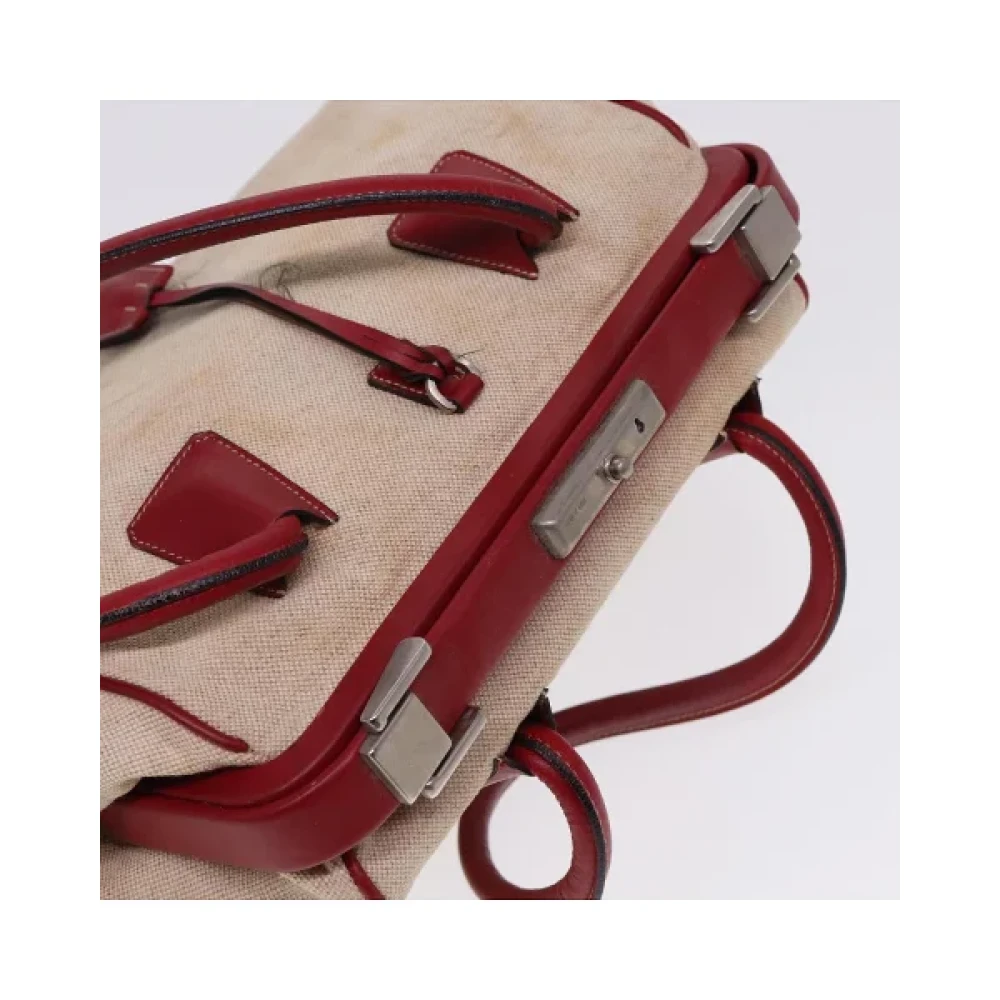 Prada Vintage Pre-owned Canvas prada-bags Beige Dames