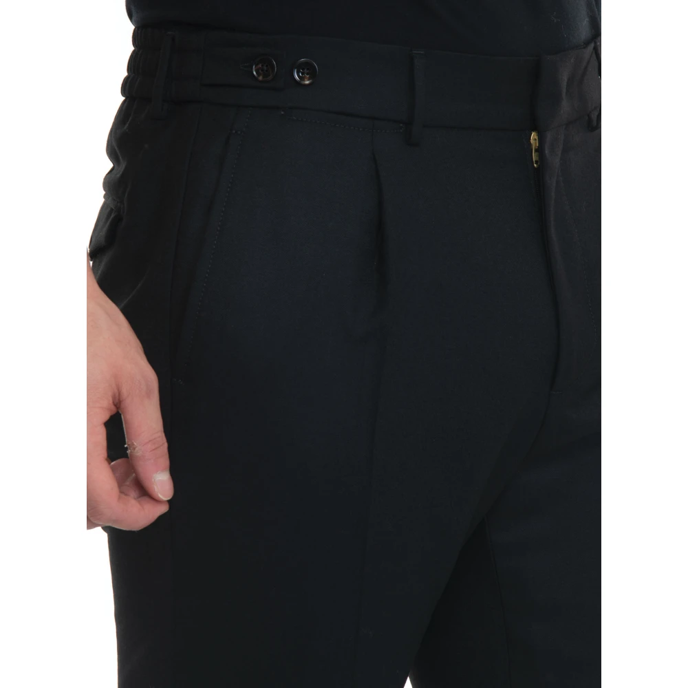 Berwich Flanellen broek met elastische taille Black Heren