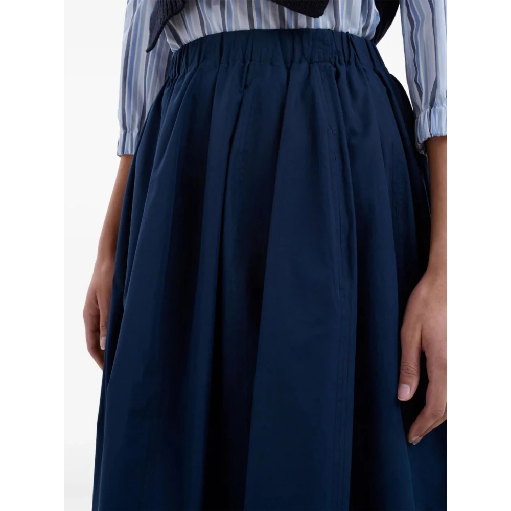 Marni Navy Blue Katoenen Midi Rok Blue Dames