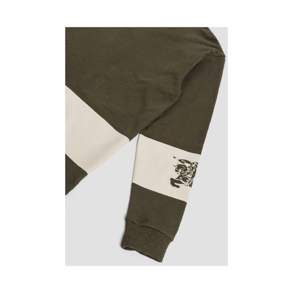 Burberry Gestreepte Equestrian Knight Longsleeve Top Green Heren