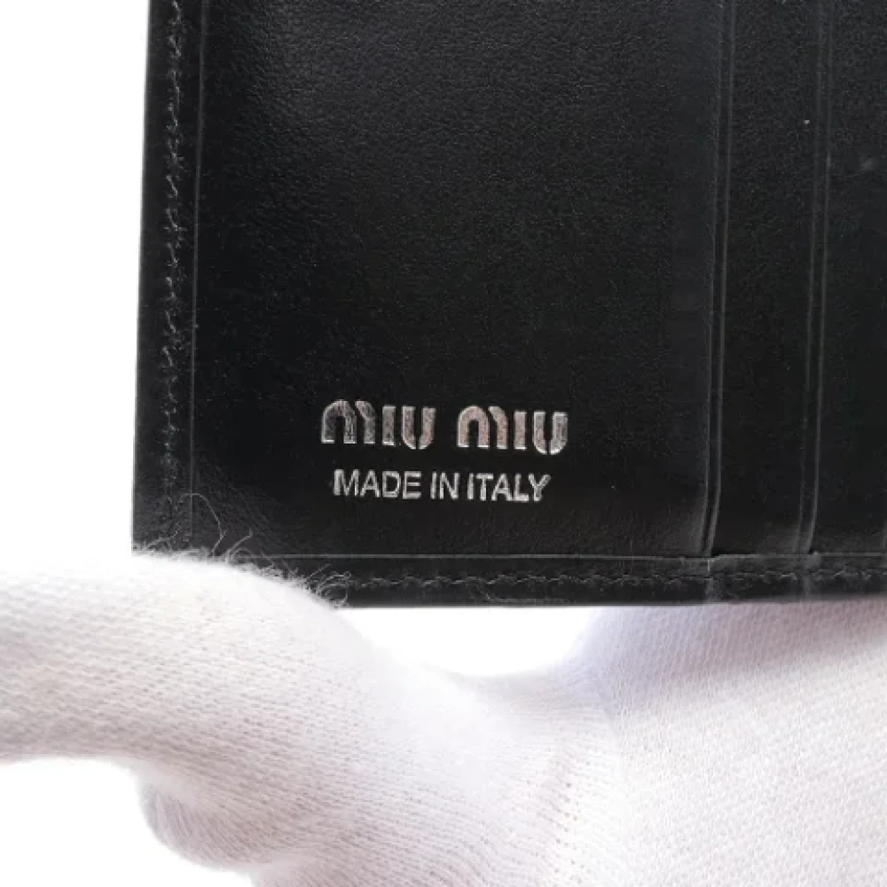 Miu Pre-owned Leather wallets Blue Dames
