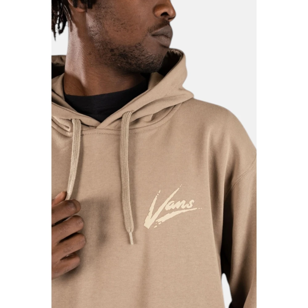 Vans Hoodie met voorzak en logo Beige Heren