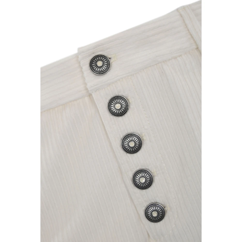Dondup Fluweel Geribbelde Rechte Pijp Broek White Dames