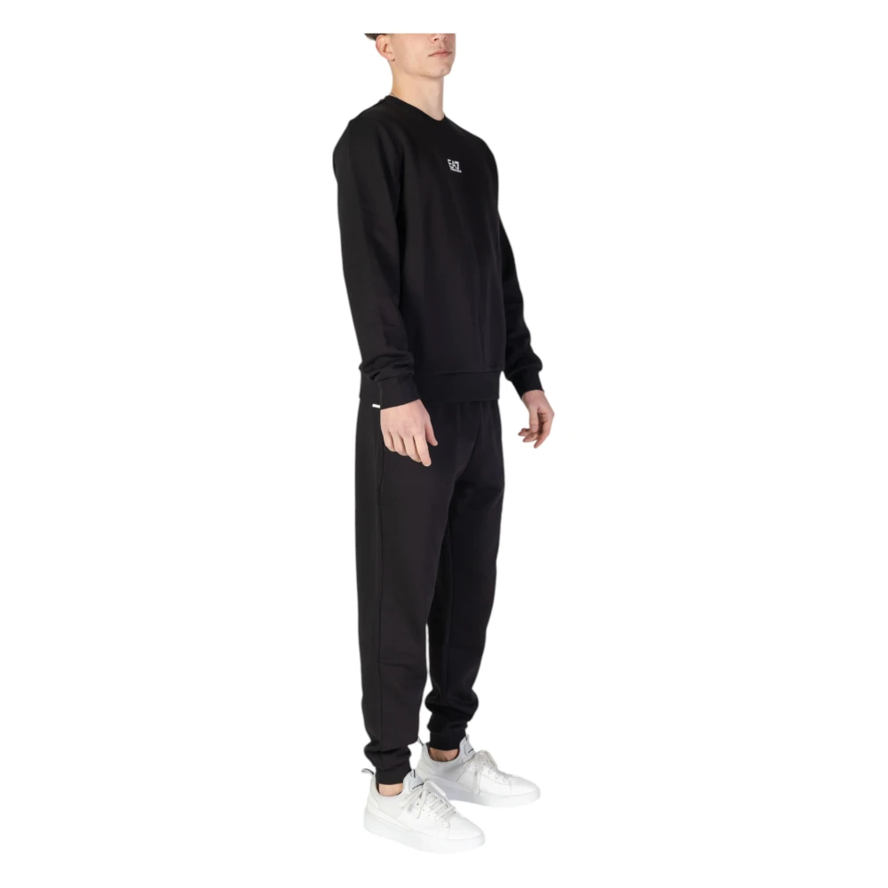 Emporio Armani EA7 Zwarte Bedrukte Trainingspak met Zakken Black Heren