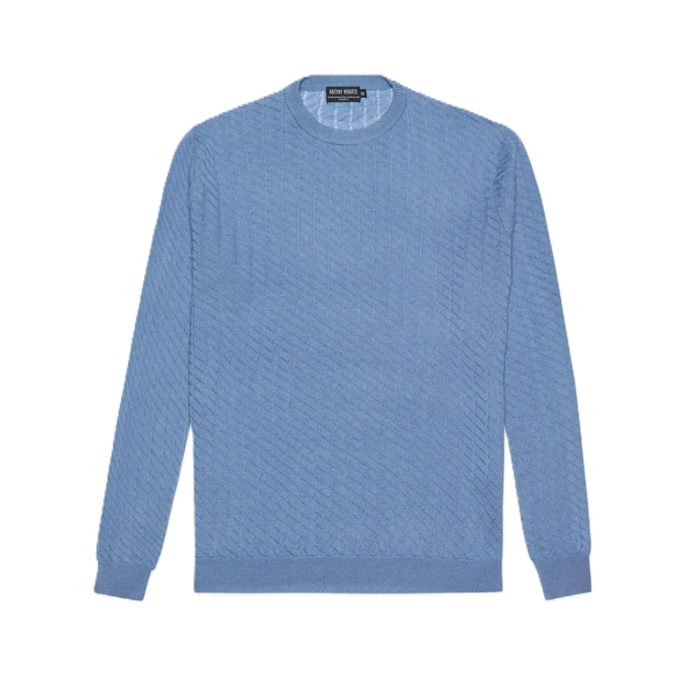 Antony Morato Geometrische Wollen Trui Blue Heren