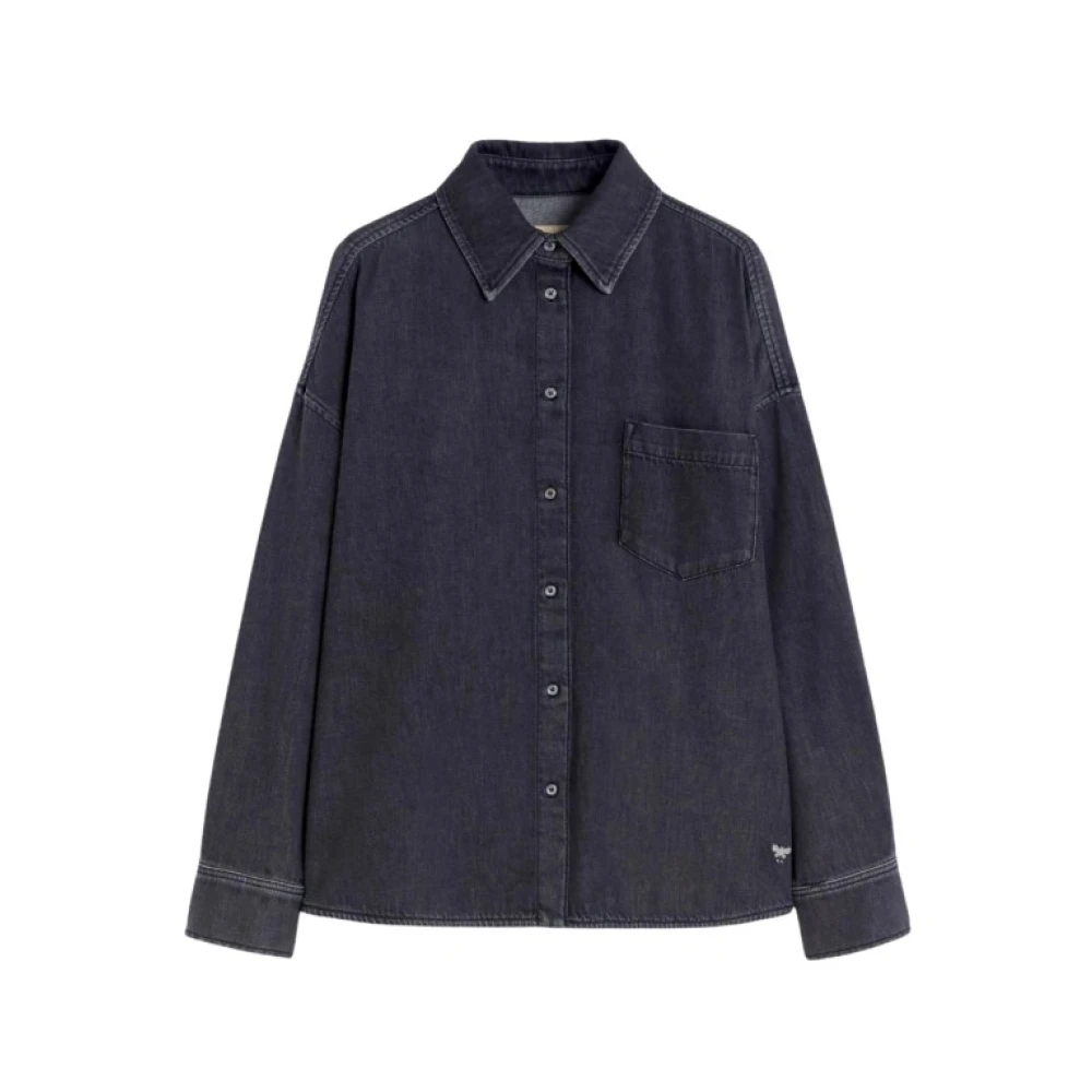 Weekend Max Mara Women's Black Shirts, Xs, Foggia Denim Shirt