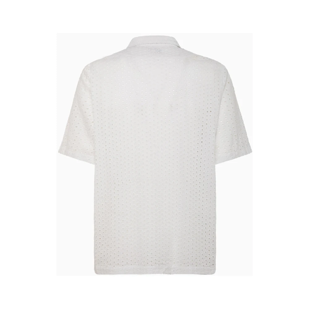 Tagliatore Italiaanse effen kleur kanten overhemd White Heren