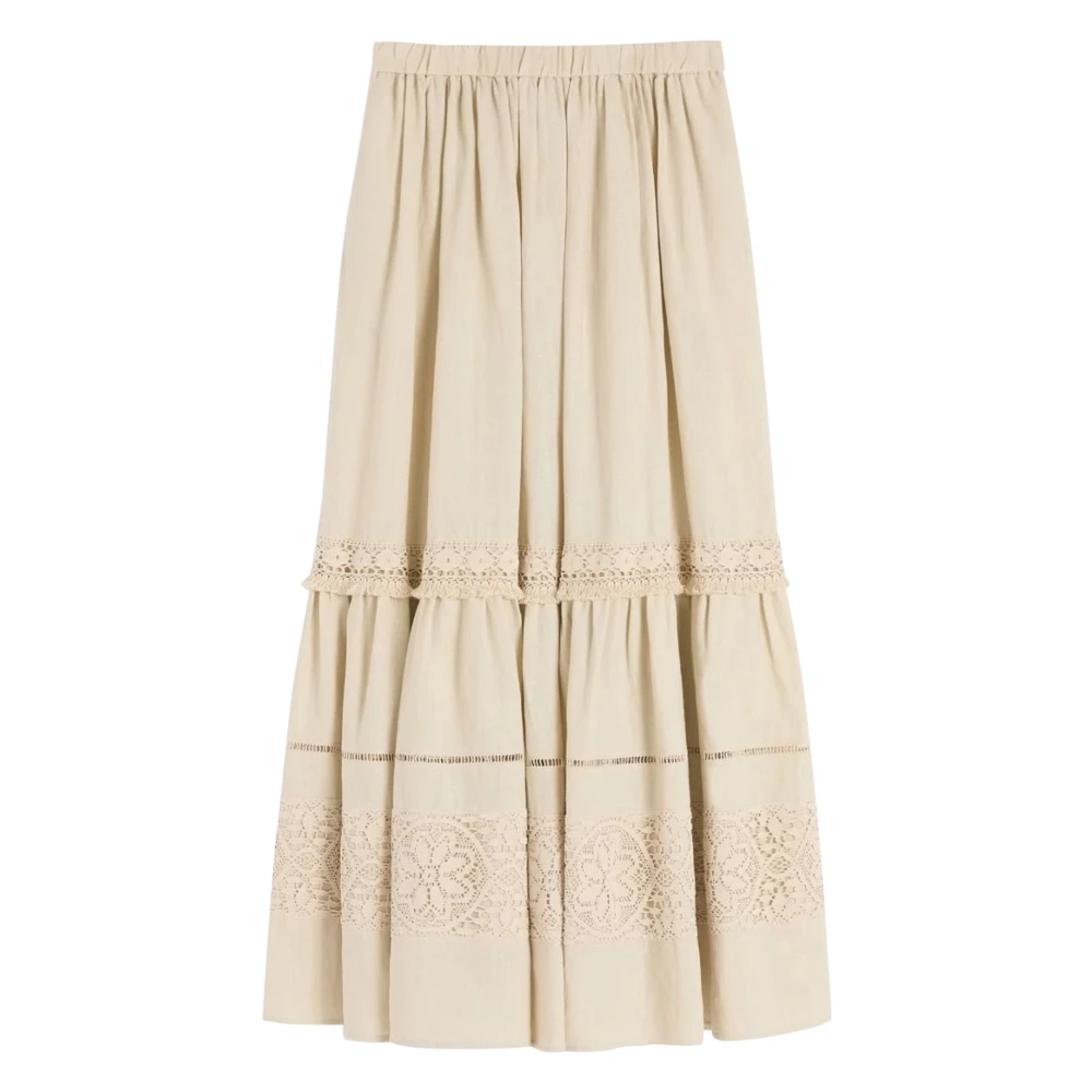 Max Mara Women's Beige Midi Skirts, 2XS, Midi Skirt