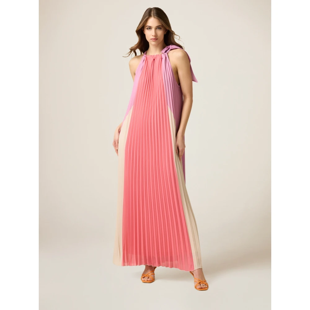 Oltre Kleur-Blok Geplooid Jurk Multicolor Dames