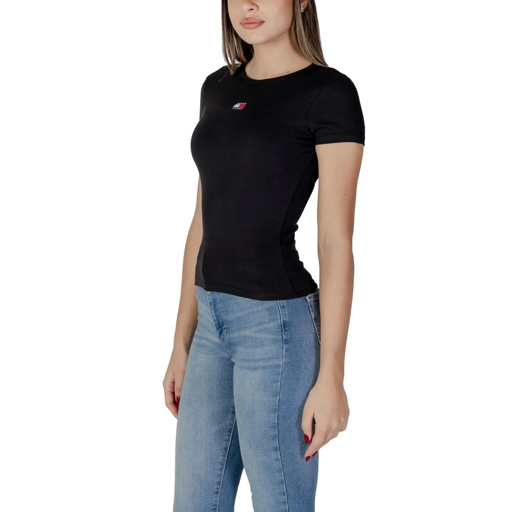 Tommy Jeans Gerecycled katoenen dames T-shirt lente zomer Black Dames