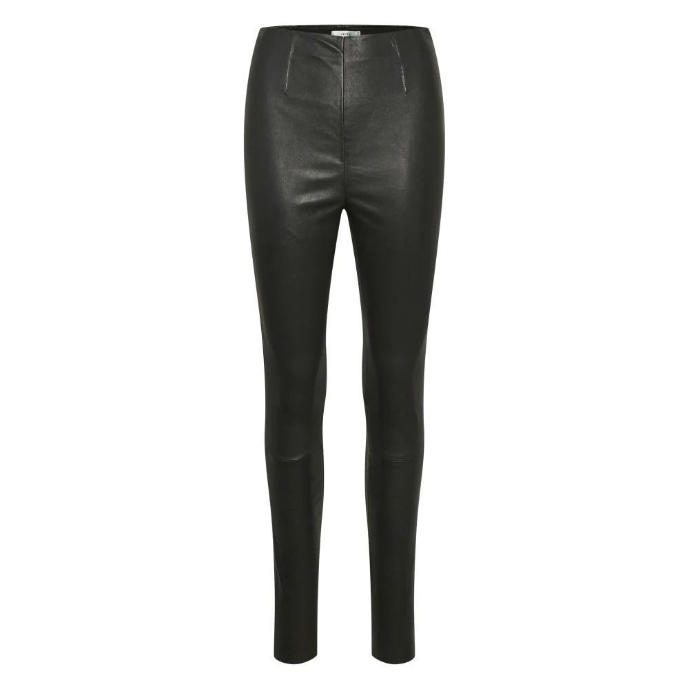 Gestuz - Pantalons en cuir - Noir -