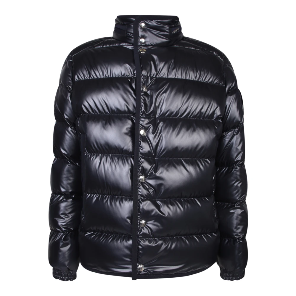 Moncler Glanzende Knoop Donsjas Blue Heren