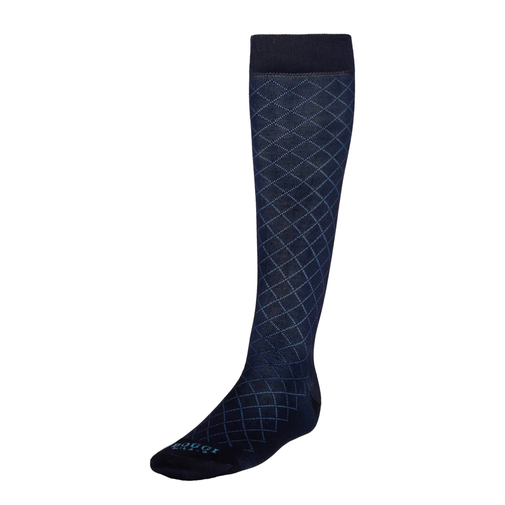 Boggi Milano Sokken met geometrisch patroon van katoenmix Blue Heren