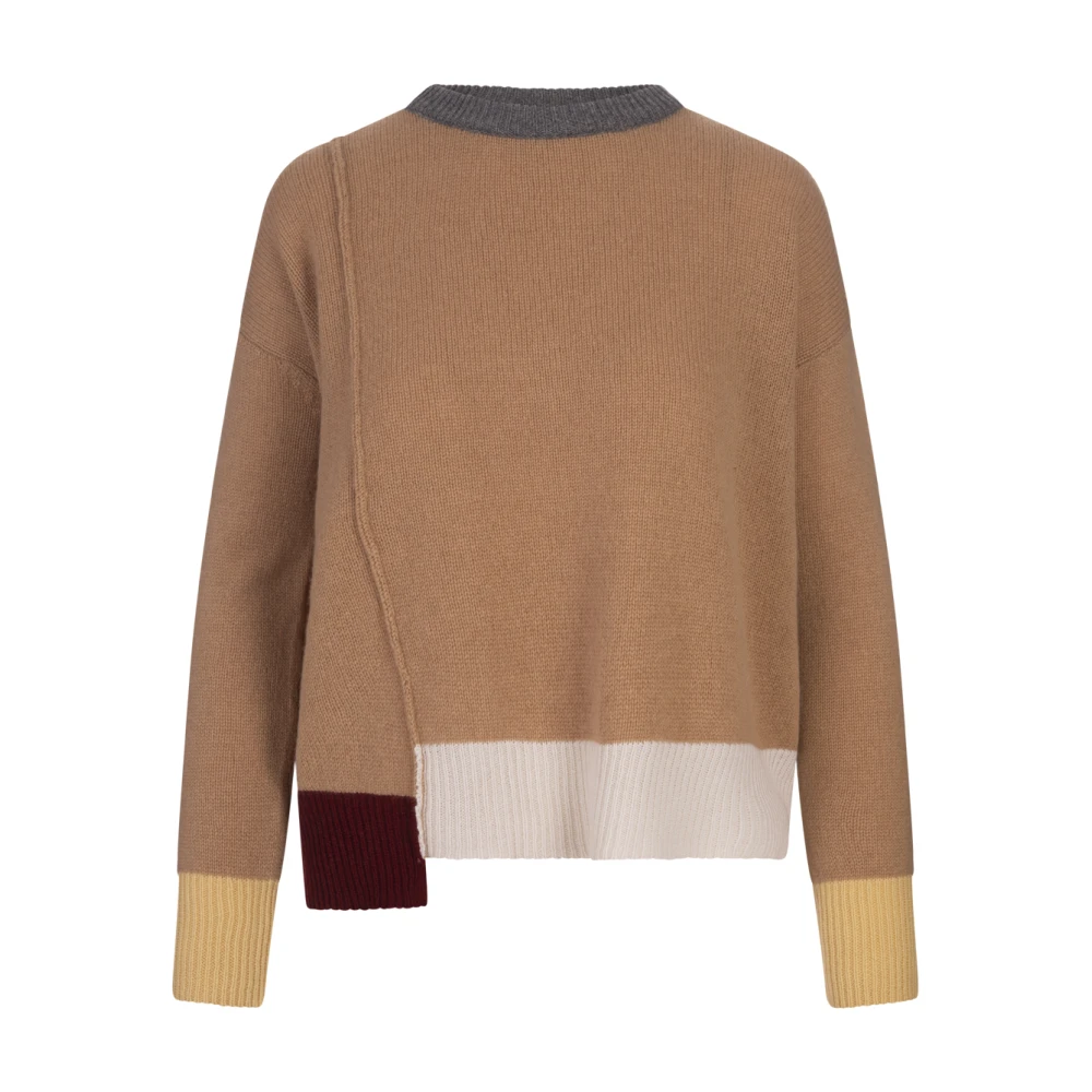 Marni Kasjmier Earthofsiena Kleurblok Sweater Brown Dames
