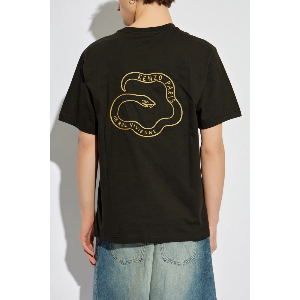 Kenzo T-shirt met geborduurd logo Black Heren
