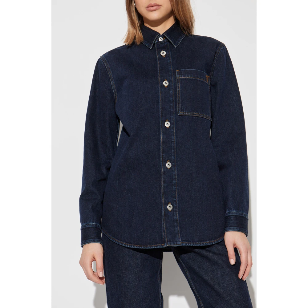 Burberry Denim shirt met zak Blue Dames