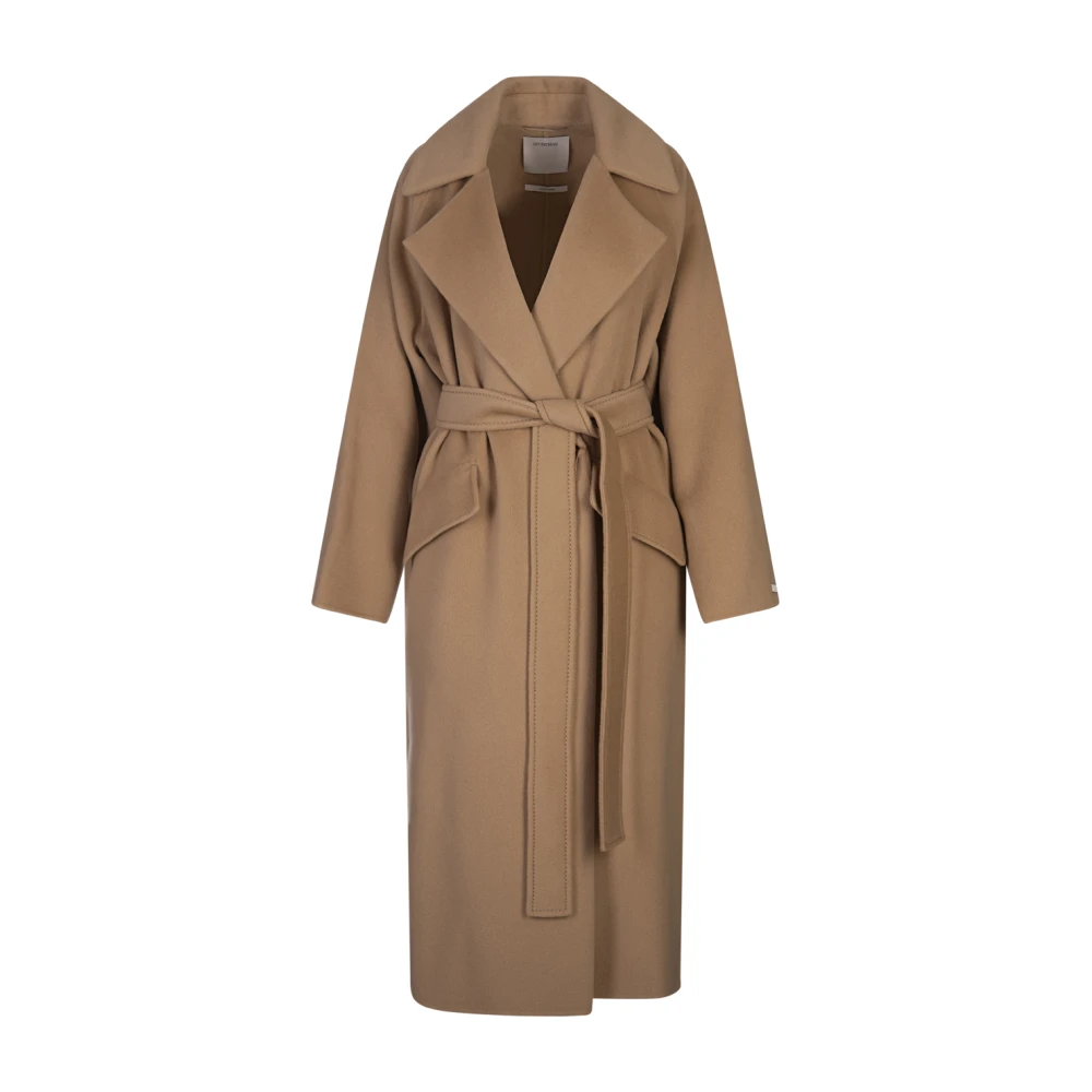 SPORTMAX Bruine Wol Kasjmier Jas Brown Dames