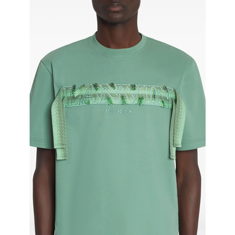 Lanvin Kant Curb T-Shirt in Groen Green Heren