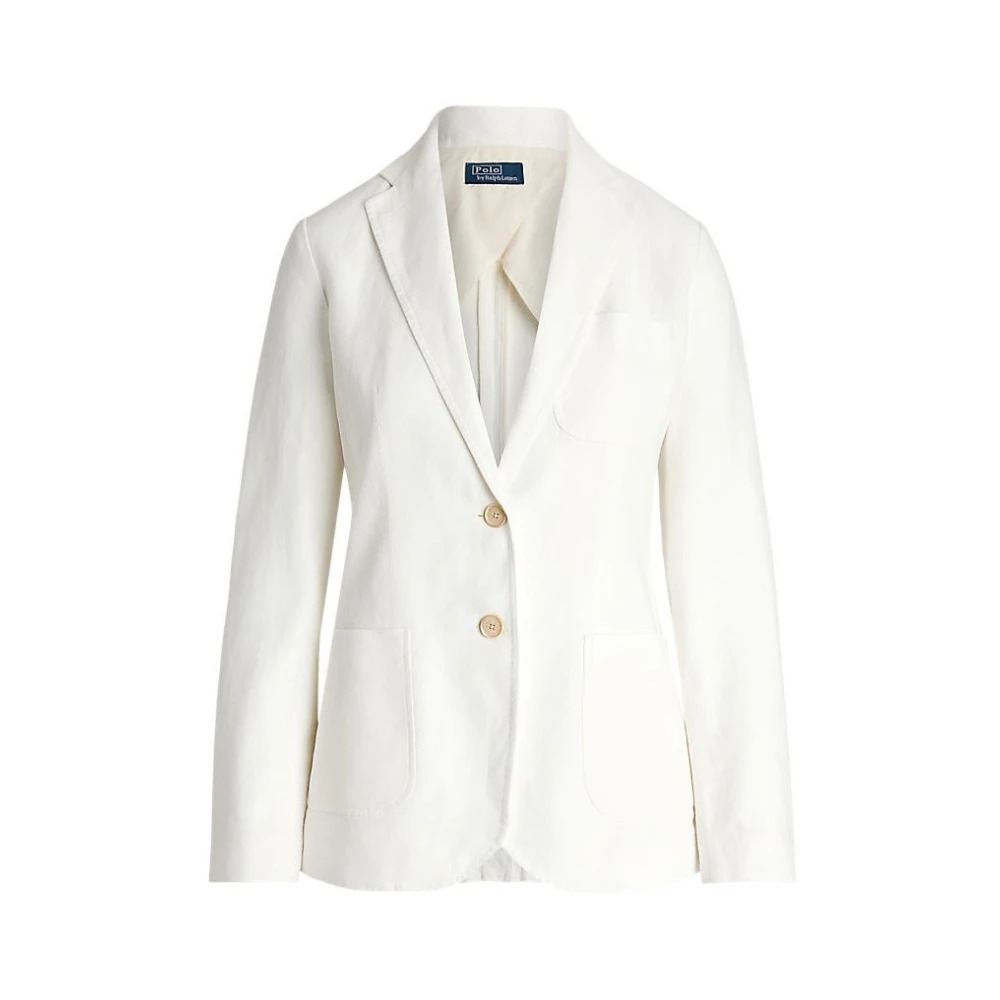 Polo Ralph Lauren Women's White Blazers, L, Linen Blazer