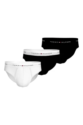 Bomulls briefs med logo elastisk midjeband