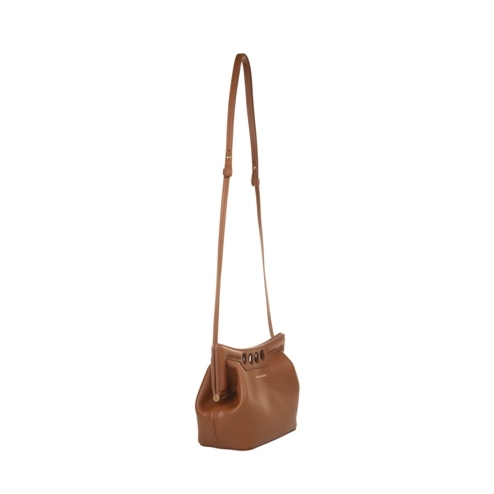 alexander mcqueen Karamel Leren Peak Mini Tas Brown Dames