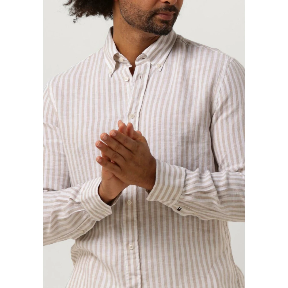 Tommy Hilfiger Gestreept Linnen Overhemd Multicolor Heren
