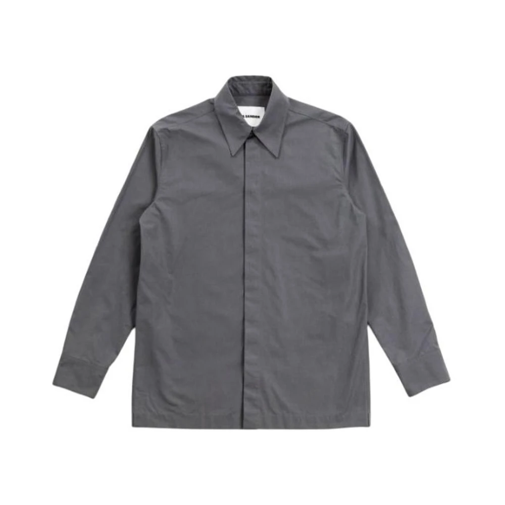 Jil Sander Herren Grau Cotton Poplin Shirt