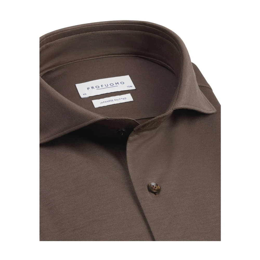 Profuomo Bruine X-Cutaway Overhemd Brown Heren