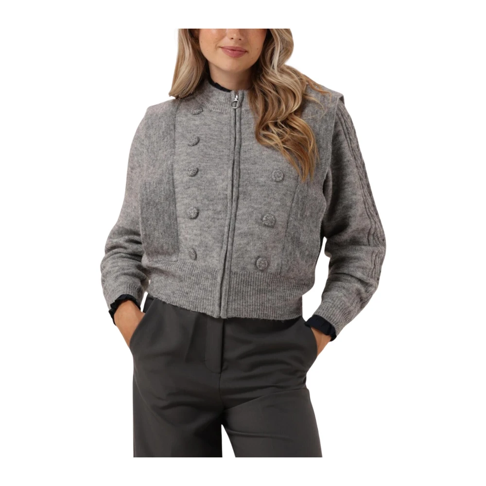 Lollys Laundry Grijze Cardigan Noviall Gray Dames