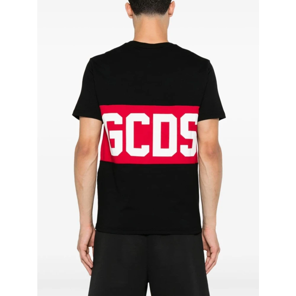 Gcds Zwart Band Logo Regular T-Shirt Black Heren