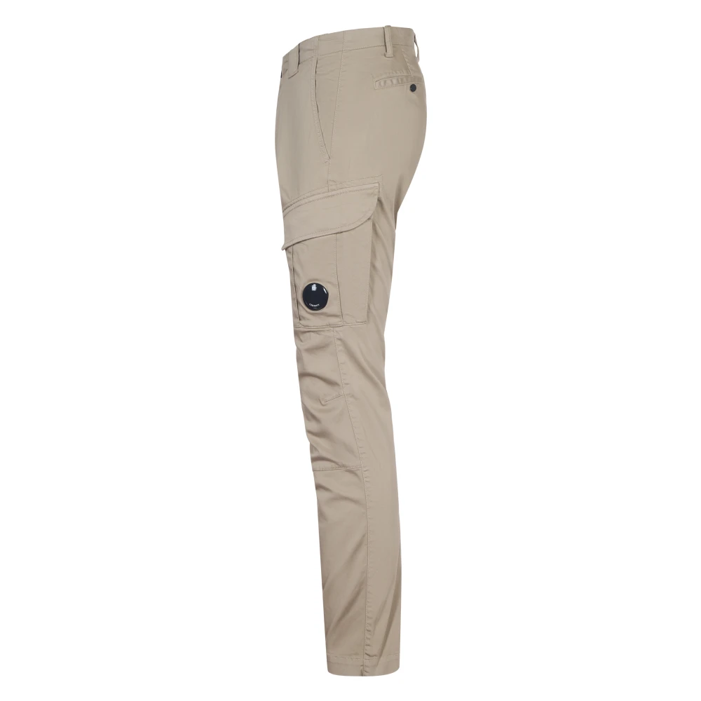 C.P. Company Cargo Lens Broek in Sateen Stretch Beige Heren