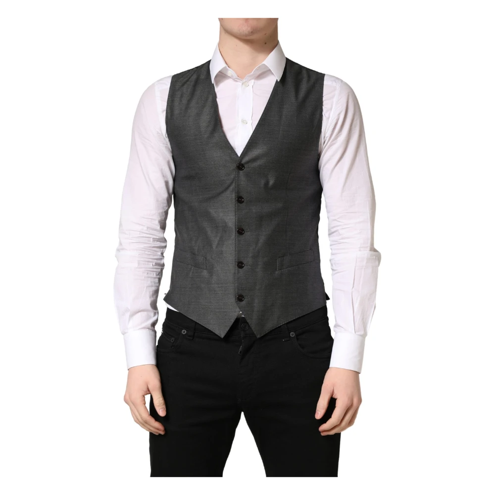 Dolce & Gabbana Men's Gray Vest - Waistcoats - S - Suits