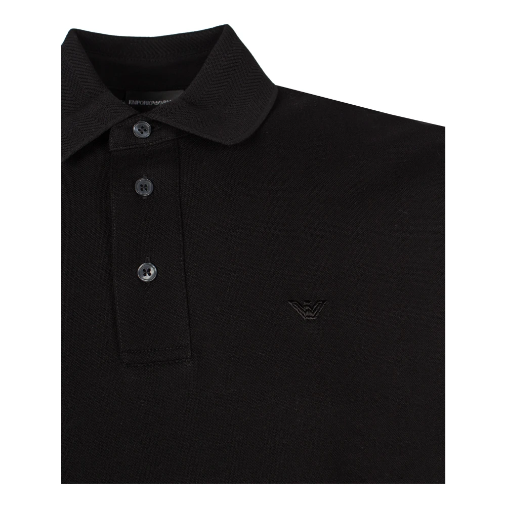 Emporio Armani Logo-Geborduurd Poloshirt Black Heren