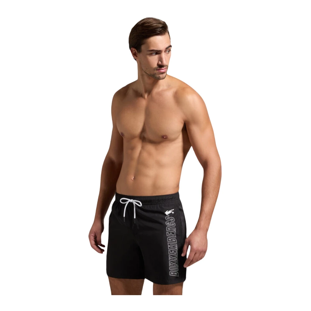 Bikkembergs Zijlogo Zwemshorts Zwart Black Heren