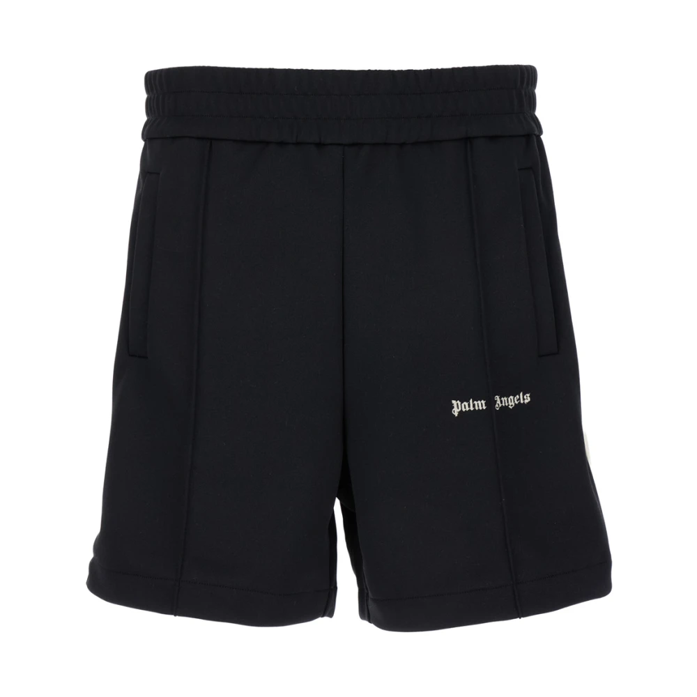 Palm Angels Zwarte Shorts met Elastische Tailleband Black Heren