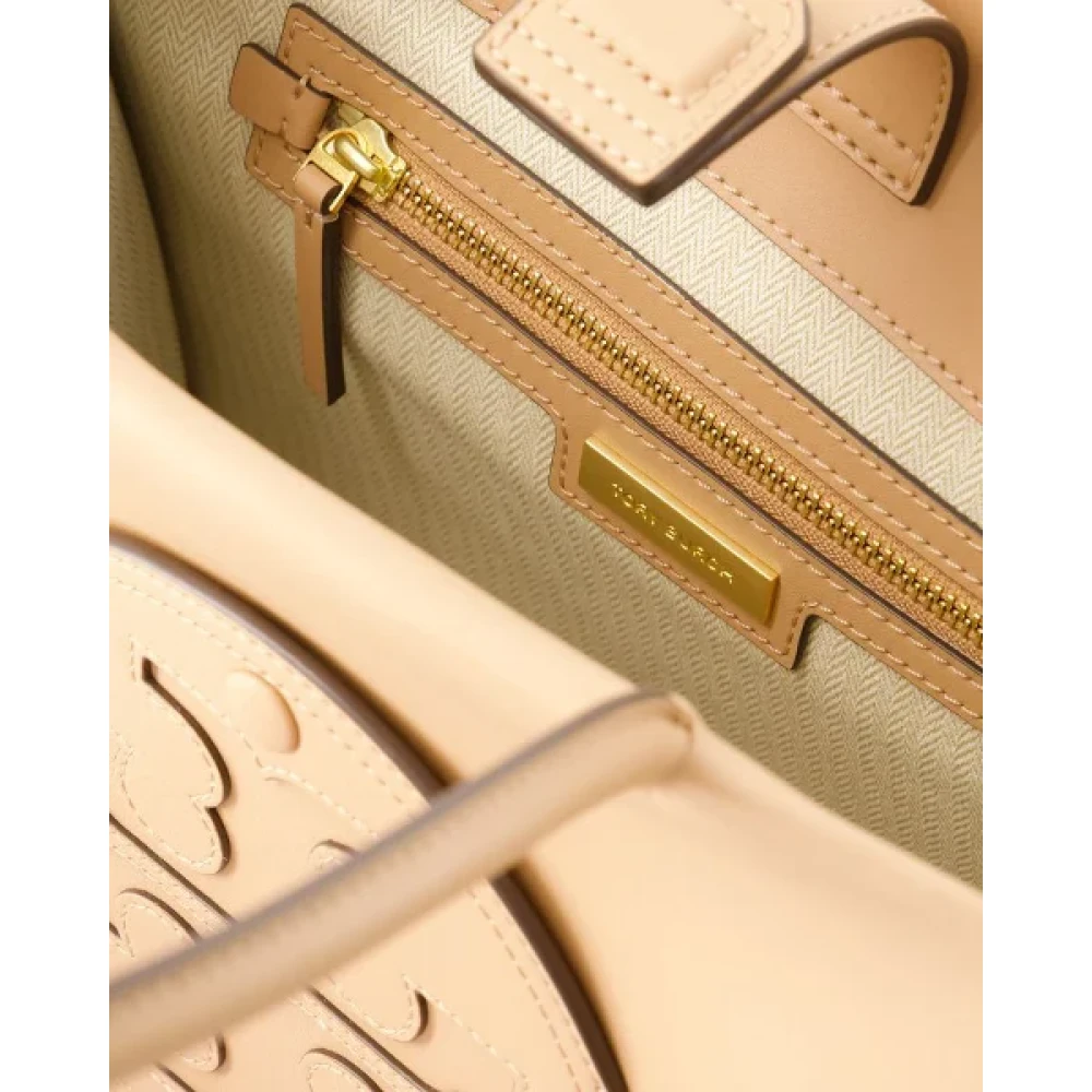 TORY BURCH Leather handbags Beige Dames