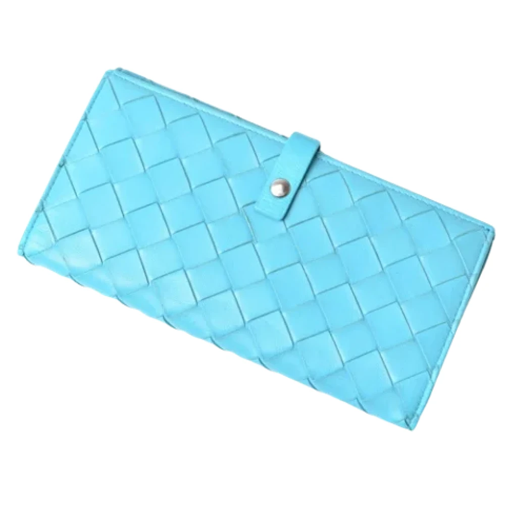 Bottega Veneta Vintage Pre-owned Leather wallets Blue Dames