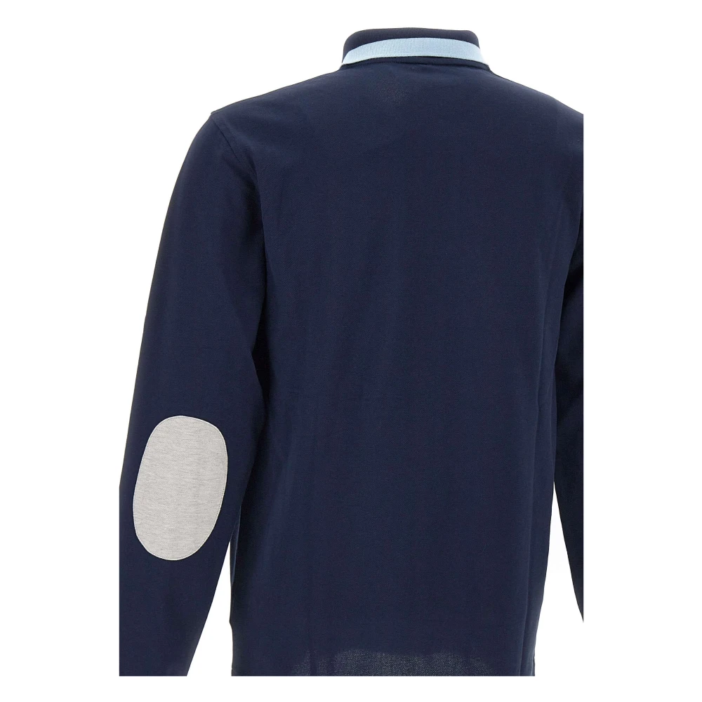 Sun68 Heren Polo Shirt met Elleboog Patches Blue Heren