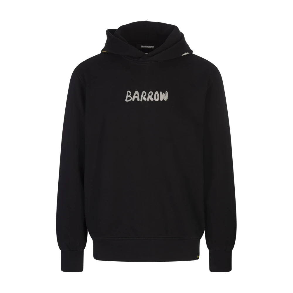 Barrow Zwarte Oversized Hoodie met Logoprint Black Heren