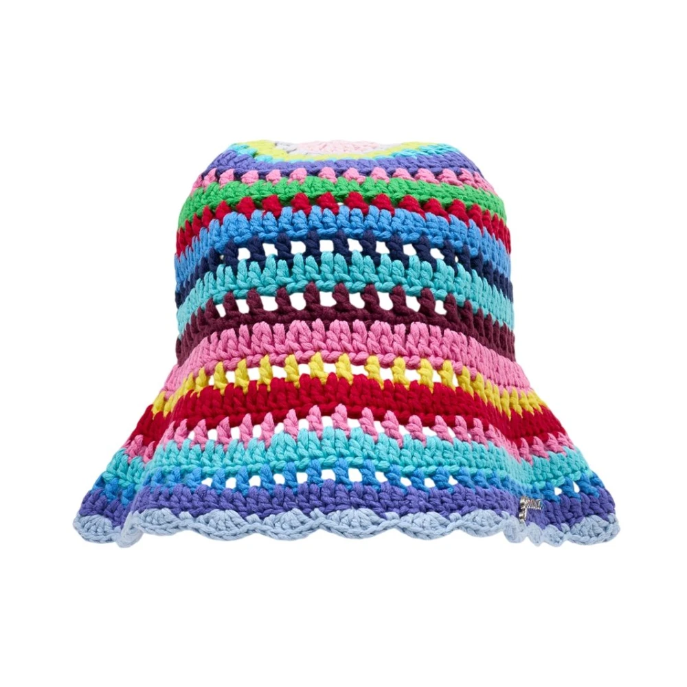 Ganni Women's Multicolor Striped Crochet Bucket Hat - Accessories - Xs/S - Accessories
